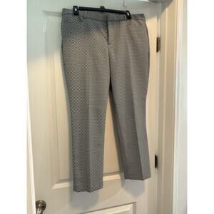 Banana Republic Sloan Fit Ankle Pants Women’s 12 Black White Geometric Print
